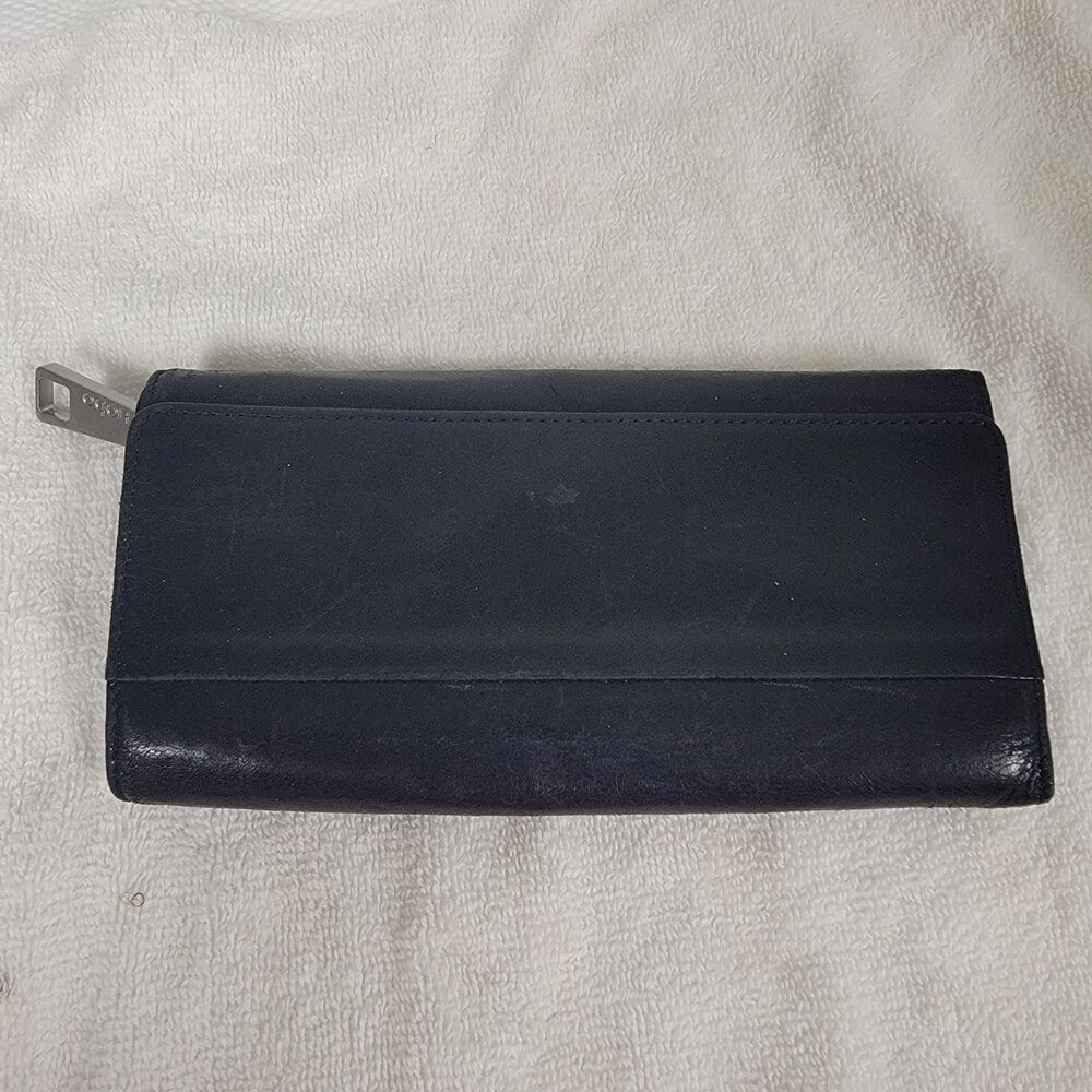 HOBO Black Leather Fold Over Wallet